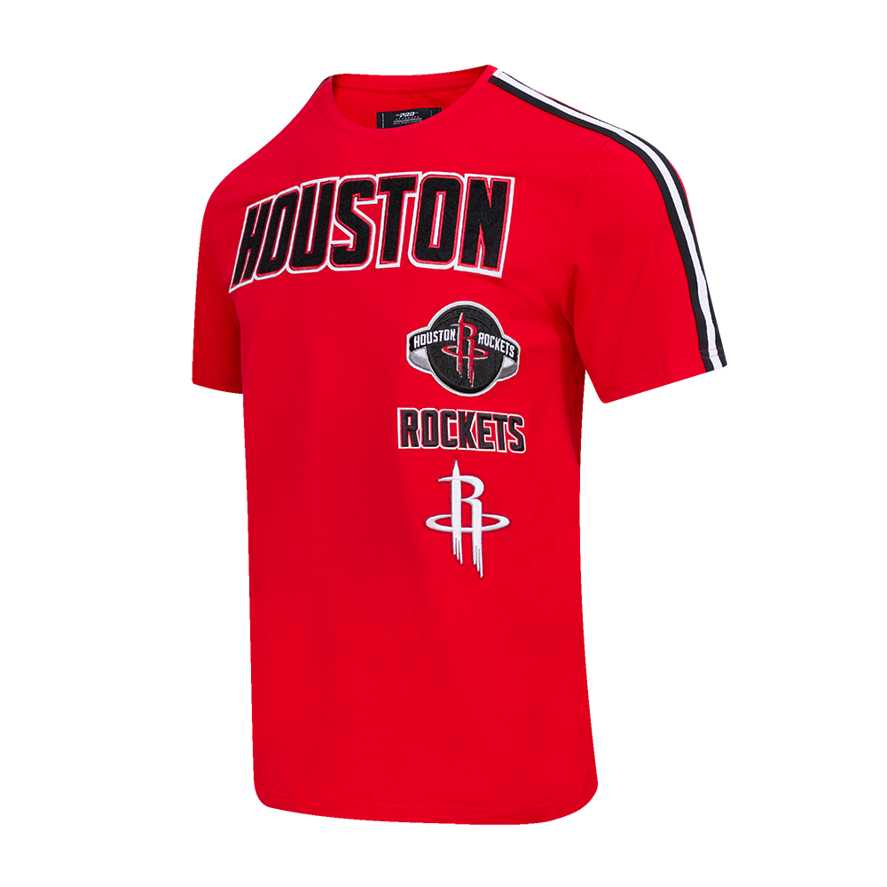 NBA HOUSTON ROCKETS RETRO CLASSIC T-SHIRT À RAYURES POUR HOMME (ROUGE/NOIR)