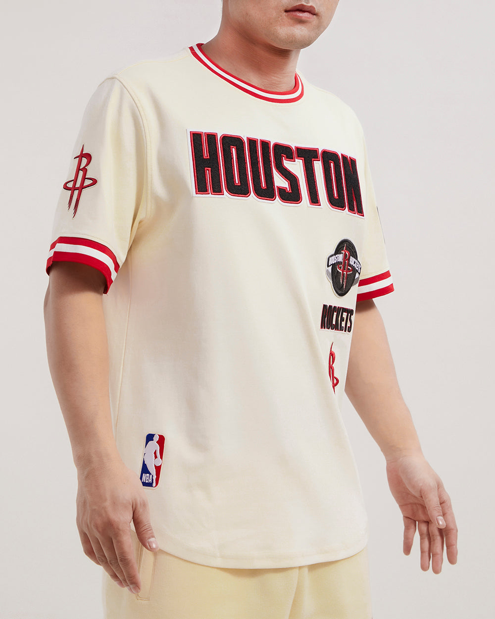NBA HOUSTON ROCKETS RETRO CLASSIC MEN'S TEE (EGGSHELL/ RED)