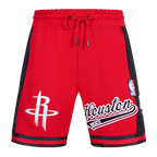 NBA HOUSTON ROCKETS SCRIPT TAIL MEN'S DOUBLE KNIT 2.0 SHORT (RED/BLACK)