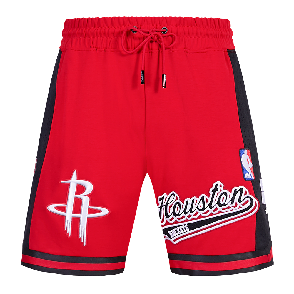NBA HOUSTON ROCKETS SCRIPT TAIL MEN'S DOUBLE KNIT 2.0 SHORT (RED/BLACK)