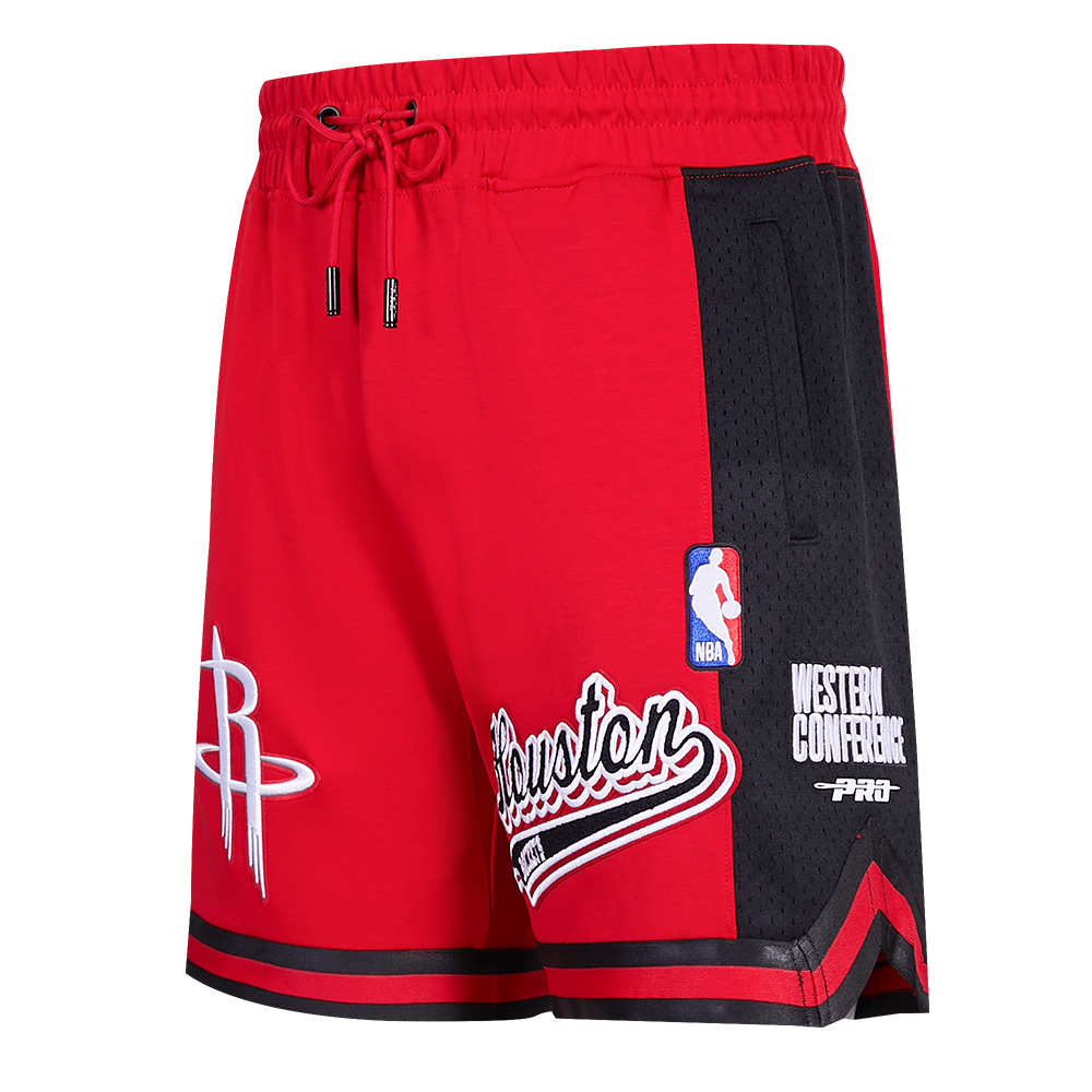 NBA HOUSTON ROCKETS SCRIPT TAIL MEN'S DOUBLE KNIT 2.0 SHORT (RED/BLACK)