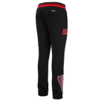 NBA HOUSTON ROCKETS SCRIPT TAIL MEN'S RIB FLEECE SWEATPANT (BLACK/RED/BLACK)