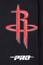 NBA HOUSTON ROCKETS SCRIPT TAIL MEN'S RIB FLEECE SWEATPANT (BLACK/RED/BLACK)