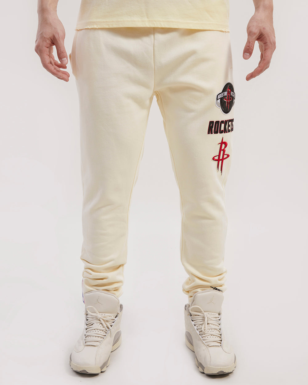 NBA HOUSTON ROCKETS RETRO CLASSIC MEN'SS SWEATPANT (EGGSHELL/ RED)