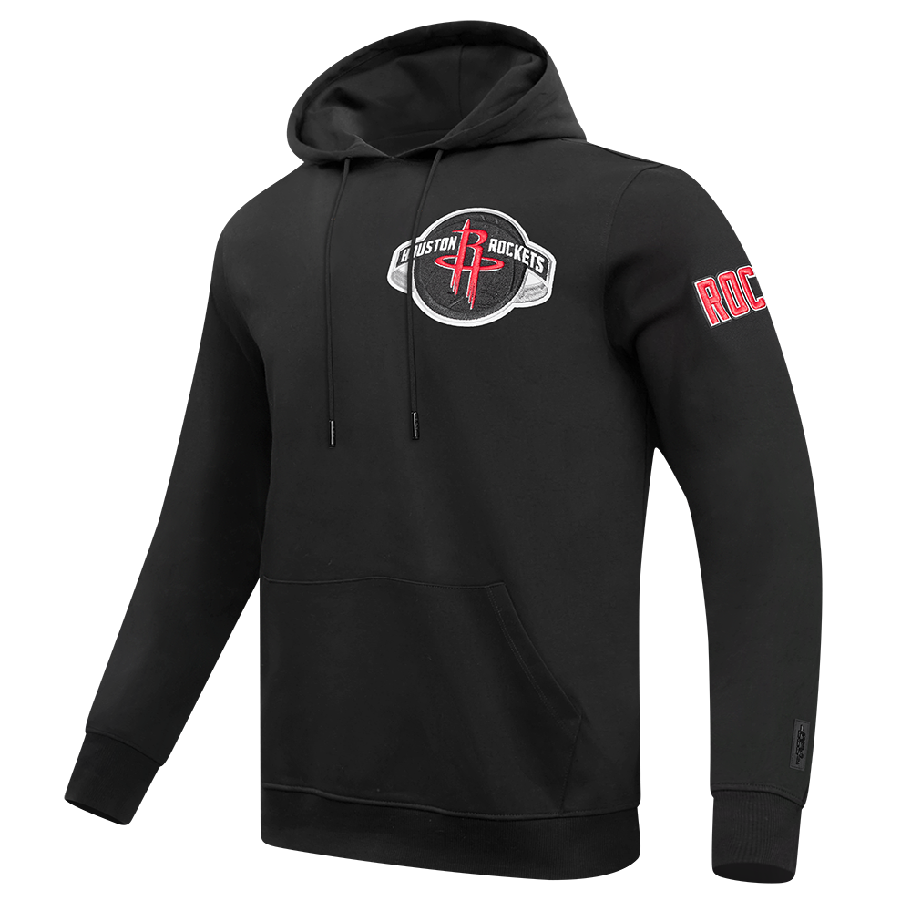 NBA HOUSTON ROCKETS CLASSIC CHENILLE MEN'S PULLOVER HOODIE (BLACK)