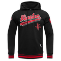 NBA HOUSTON ROCKETS SCRIPT TAIL CHANDAIL À CAPUCHON EN MOLLETON CÔTELÉ POUR HOMME (NOIR/ROUGE/NOIR)