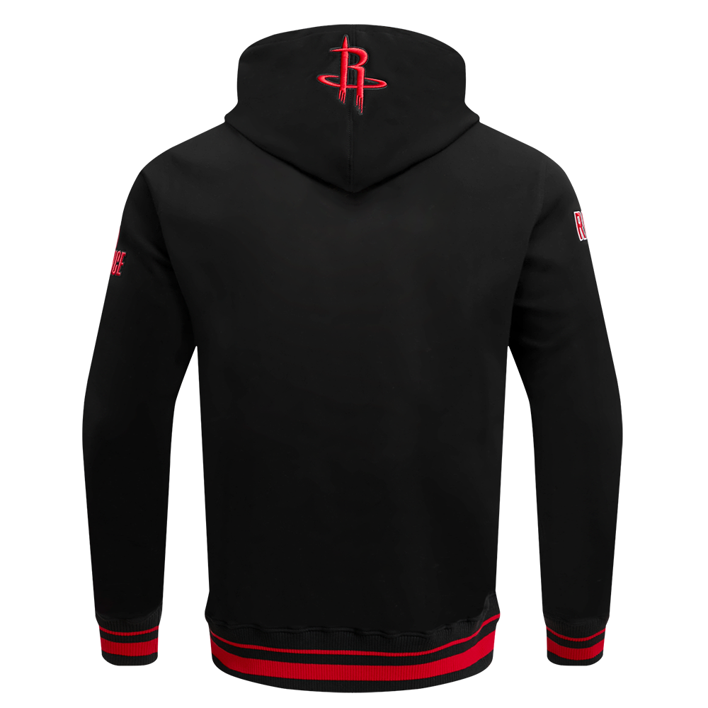 NBA HOUSTON ROCKETS SCRIPT TAIL CHANDAIL À CAPUCHON EN MOLLETON CÔTELÉ POUR HOMME (NOIR/ROUGE/NOIR)