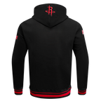 NBA HOUSTON ROCKETS SCRIPT TAIL CHANDAIL À CAPUCHON EN MOLLETON CÔTELÉ POUR HOMME (NOIR/ROUGE/NOIR)