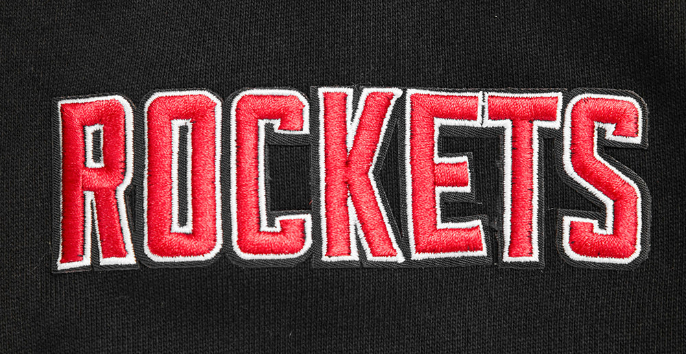 NBA HOUSTON ROCKETS SCRIPT TAIL CHANDAIL À CAPUCHON EN MOLLETON CÔTELÉ POUR HOMME (NOIR/ROUGE/NOIR)