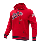 NBA HOUSTON ROCKETS SCRIPT TAIL CHANDAIL À CAPUCHON EN MOLLETON CÔTELÉ POUR HOMME (ROUGE/NOIR)