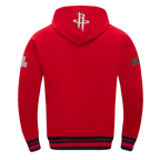 NBA HOUSTON ROCKETS SCRIPT TAIL CHANDAIL À CAPUCHON EN MOLLETON CÔTELÉ POUR HOMME (ROUGE/NOIR)