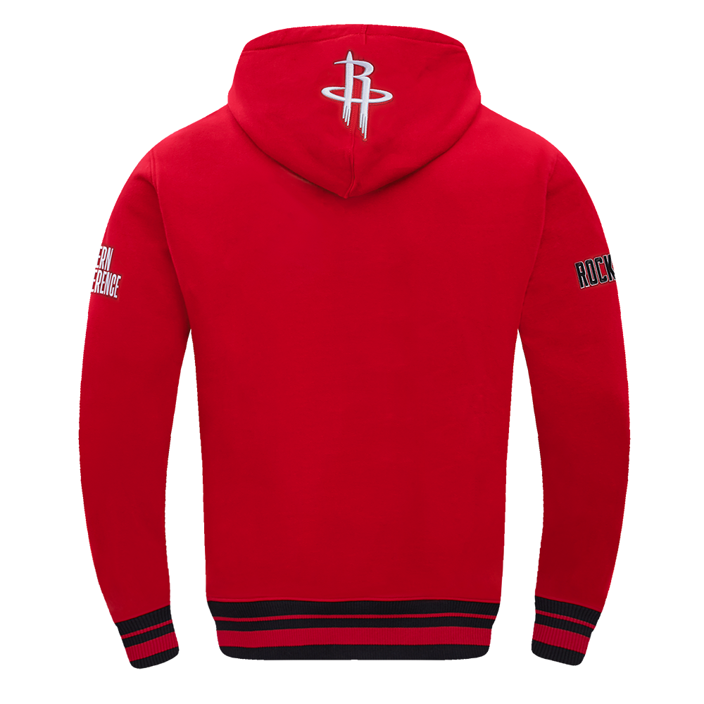 NBA HOUSTON ROCKETS SCRIPT TAIL CHANDAIL À CAPUCHON EN MOLLETON CÔTELÉ POUR HOMME (ROUGE/NOIR)