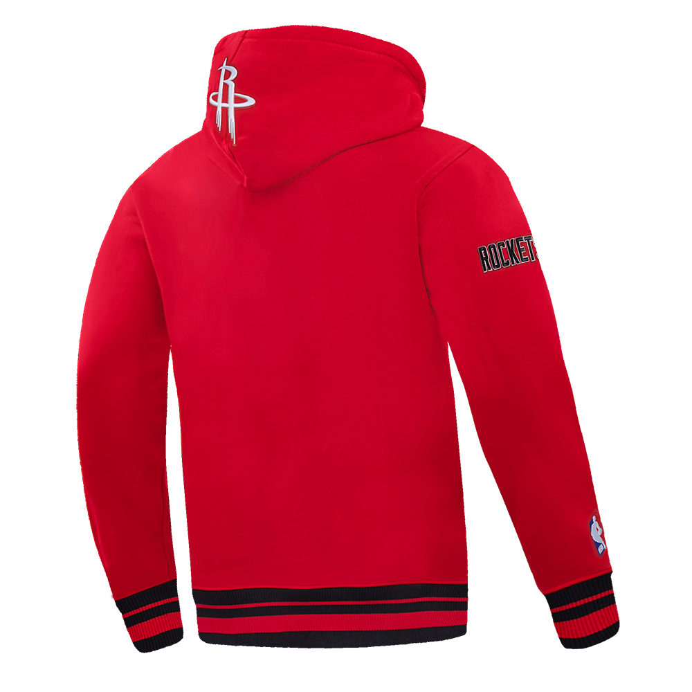 NBA HOUSTON ROCKETS SCRIPT TAIL CHANDAIL À CAPUCHON EN MOLLETON CÔTELÉ POUR HOMME (ROUGE/NOIR)