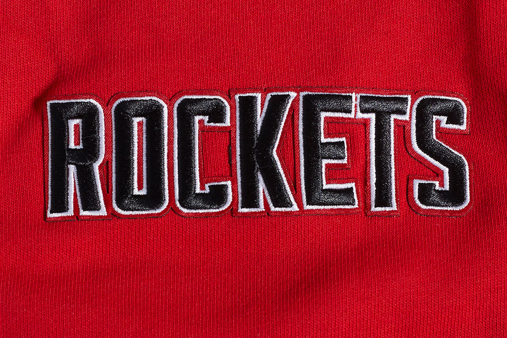NBA HOUSTON ROCKETS SCRIPT TAIL CHANDAIL À CAPUCHON EN MOLLETON CÔTELÉ POUR HOMME (ROUGE/NOIR)