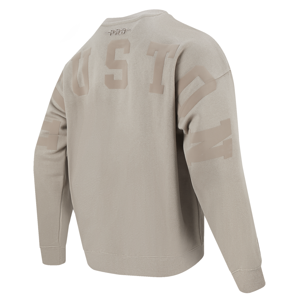 NBA HOUSTON ROCKETS WINGSPAN CHANDAIL À COL ROND EN MOLLETON À ÉPAULES TOMBANTES POUR HOMME (TAUPE)