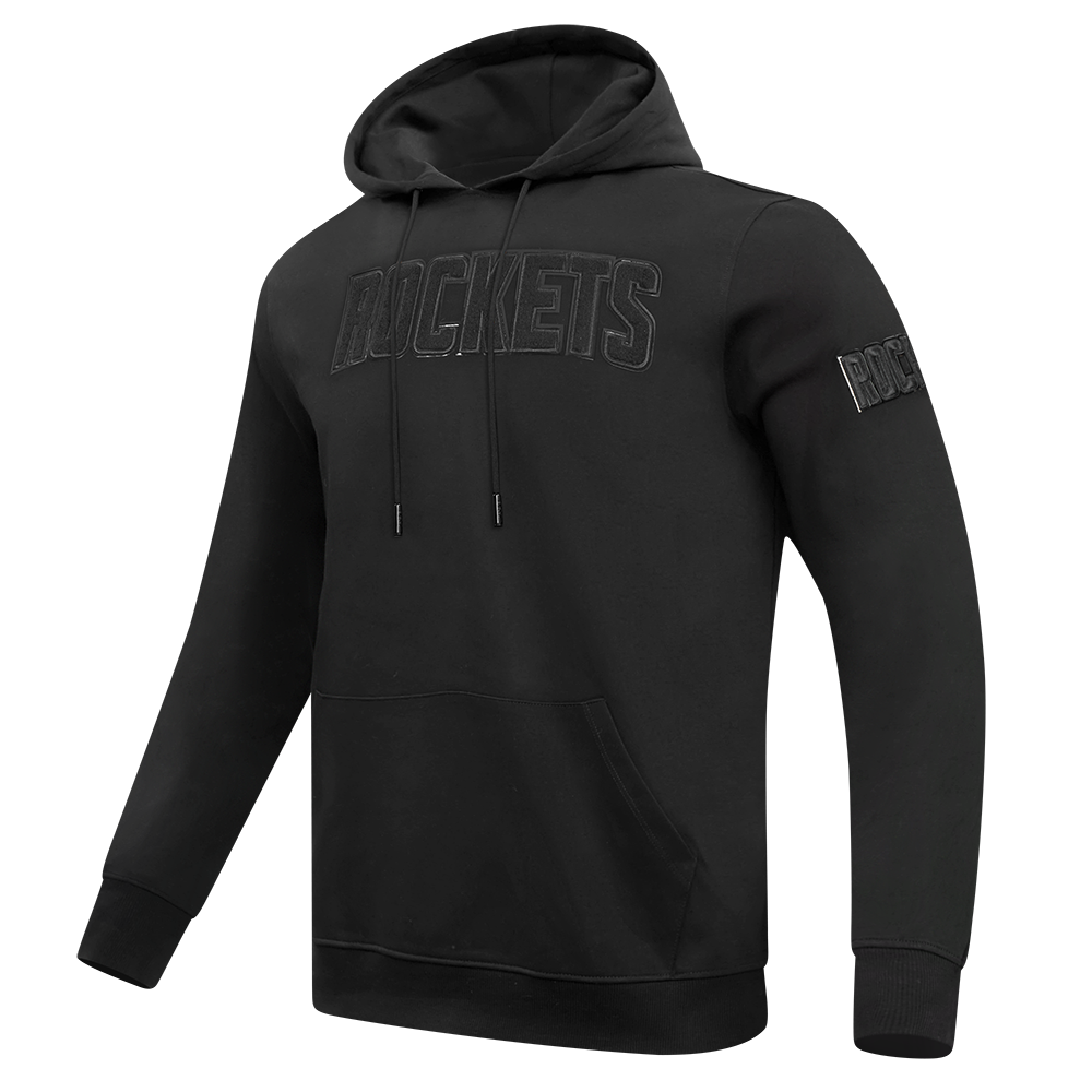 NBA HOUSTON ROCKETS TRIPLE BLACK CHANDAIL À CAPUCHON EN MAILLE DOUBLE POUR HOMME (TRIPLE NOIR HOMME)