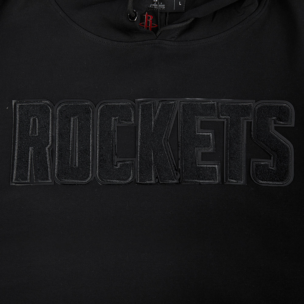 NBA HOUSTON ROCKETS TRIPLE BLACK CHANDAIL À CAPUCHON EN MAILLE DOUBLE POUR HOMME (TRIPLE NOIR HOMME)