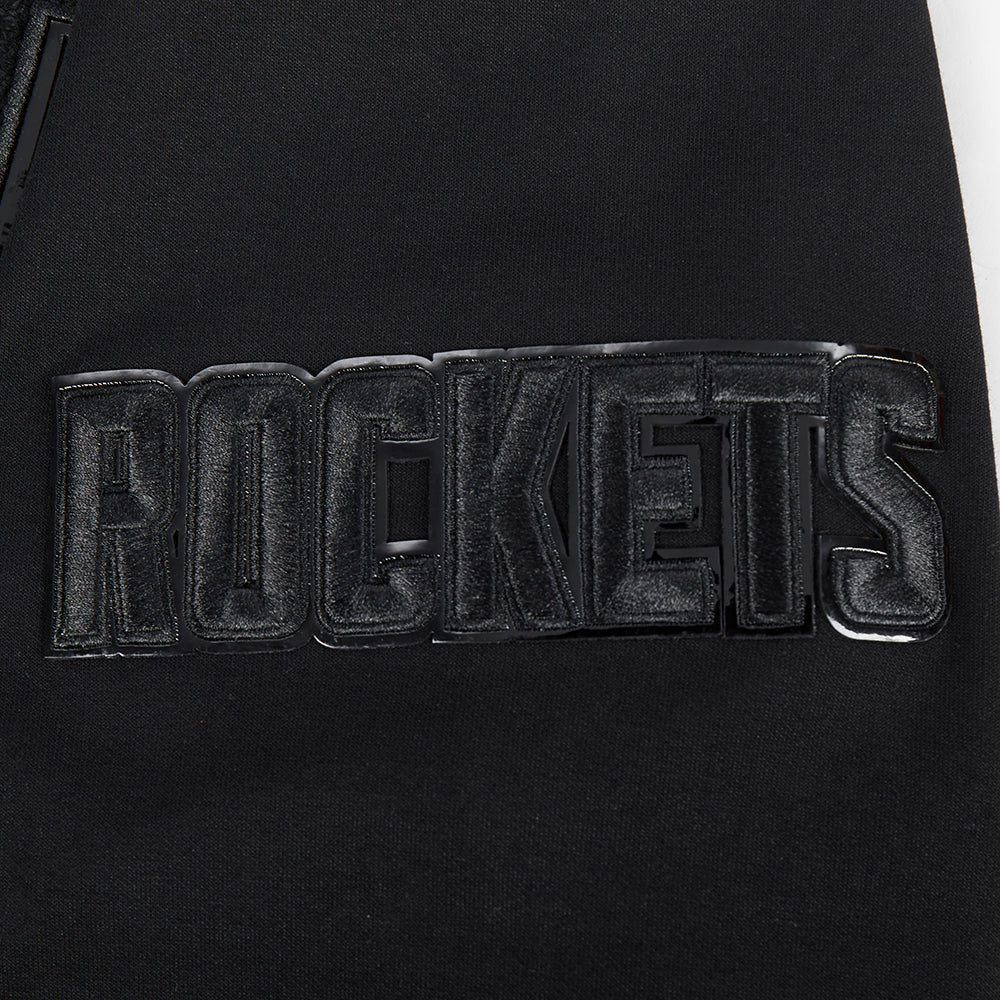 NBA HOUSTON ROCKETS TRIPLE BLACK CHANDAIL À CAPUCHON EN MAILLE DOUBLE POUR HOMME (TRIPLE NOIR HOMME)