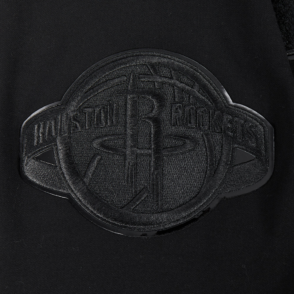 NBA HOUSTON ROCKETS TRIPLE BLACK CHANDAIL À CAPUCHON EN MAILLE DOUBLE POUR HOMME (TRIPLE NOIR HOMME)