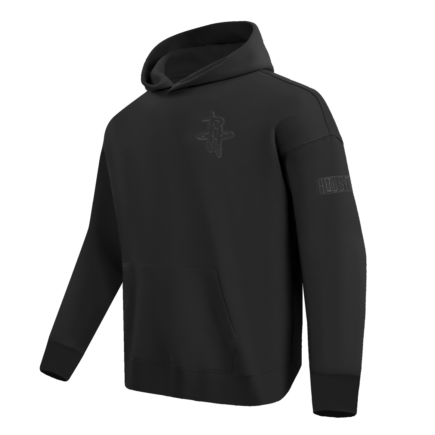 NBA HOUSTON ROCKETS NEUTRAL MEN'S DROP SHOULDER PULLOVER HOODIE (BLACK)