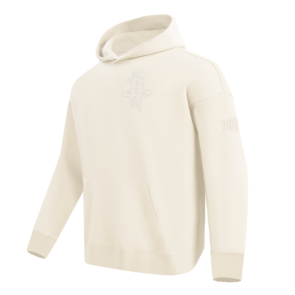 NBA HOUSTON ROCKETS NEUTRAL MEN'S DROP SHOULDER PULLOVER HOODIE (EGGSHELL)