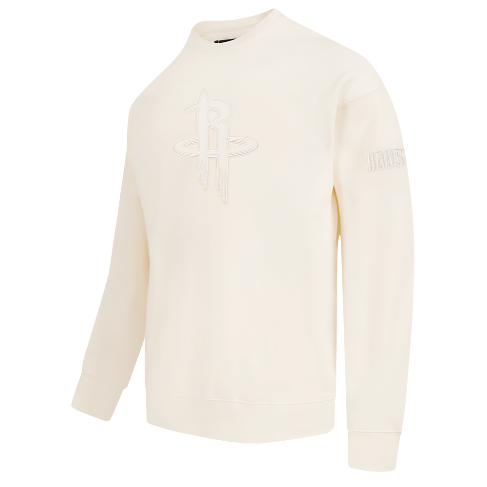NBA HOUSTON ROCKETS NEUTRAL MEN'S DROP SHOULDER FLC CREWNECK (EGGSHELL)