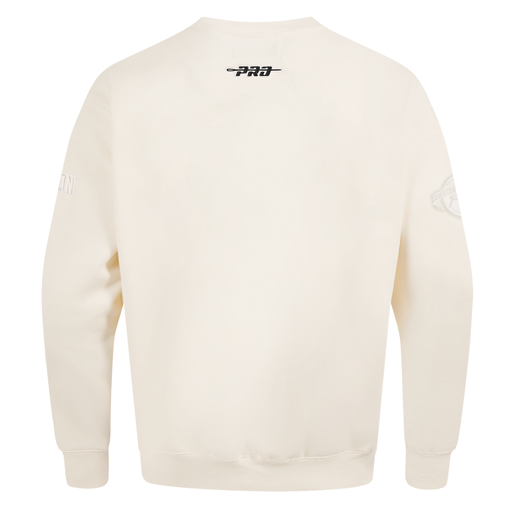 NBA HOUSTON ROCKETS NEUTRAL MEN'S DROP SHOULDER FLC CREWNECK (EGGSHELL)