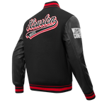 NBA HOUSTON ROCKETS SCRIPT TAIL MEN'S VARSITY JACKET (BLACK/RED/BLACK)