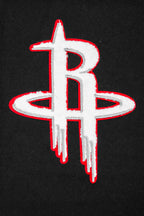 NBA HOUSTON ROCKETS SCRIPT TAIL MEN'S VARSITY JACKET (BLACK/RED/BLACK)