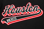 NBA HOUSTON ROCKETS SCRIPT TAIL MEN'S VARSITY JACKET (BLACK/RED/BLACK)