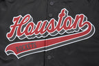 NBA HOUSTON ROCKETS SCRIPT TAIL MEN'S SATIN JACKET (BLACK/RED/BLACK)