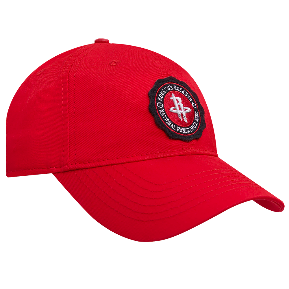 NBA HOUSTON ROCKETS CREST EMBLEM DAD HAT (RED)