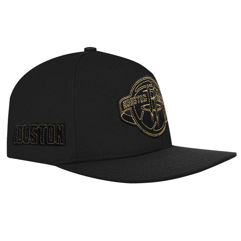 NBA HOUSTON ROCKETS BLACK & GOLD WOOL SNAPBACK HAT (BLACK)
