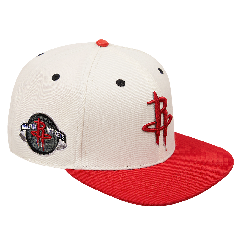 NBA HOUSTON ROCKETS RETRO CLASSIC UNISEXS PRIMARY LOGO WOOL SNAPBACK (EGGSHELL/ RED)