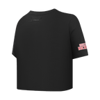 NBA HOUSTON ROCKETS SCRIPT TAIL T-SHIRT EN JERSEY SIMPLE À COUPE CARRÉE POUR FEMME (NOIR)