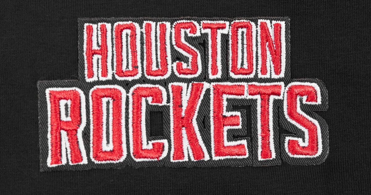 NBA HOUSTON ROCKETS SCRIPT TAIL T-SHIRT EN JERSEY SIMPLE À COUPE CARRÉE POUR FEMME (NOIR)