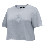 NBA HOUSTON ROCKETS REVERSE FRENCH TERRY WOMEN'S SJ BOXY TEE (DARK HEATHER GRAY)