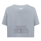 NBA HOUSTON ROCKETS REVERSE FRENCH TERRY WOMEN'S SJ BOXY TEE (DARK HEATHER GRAY)