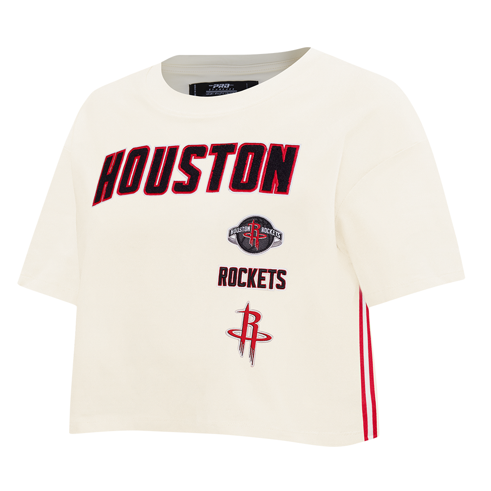 NBA HOUSTON ROCKETS RETRO CLASSIC WOMEN'S BOXY TEE (EGGSHELL)