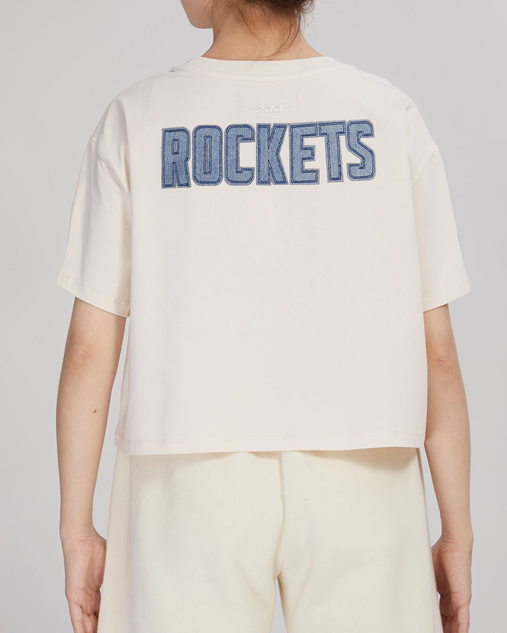 NBA HOUSTON ROCKETS VARSITY BLUES WOMEN'S BOXY TEE (LINEN)