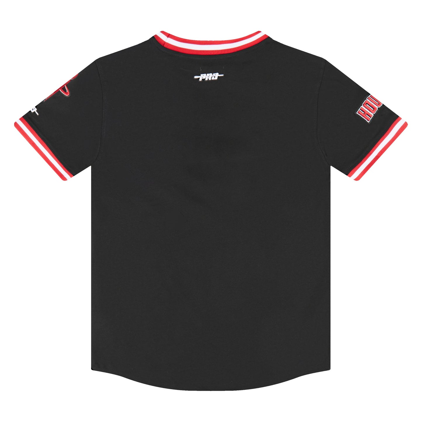 NBA HOUSTON ROCKETS CLASSIC BIG BOYS SHORT SLEEVE STRIPED RIB TEE (BLACK/RED)