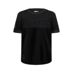 NBA HOUSTON ROCKETS TRIPLE BLACK BIG BOY'S SS STRIPED RIB TEE (JET BLACK)