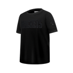 NBA HOUSTON ROCKETS TRIPLE BLACK BIG BOY'S SS STRIPED RIB TEE (JET BLACK)