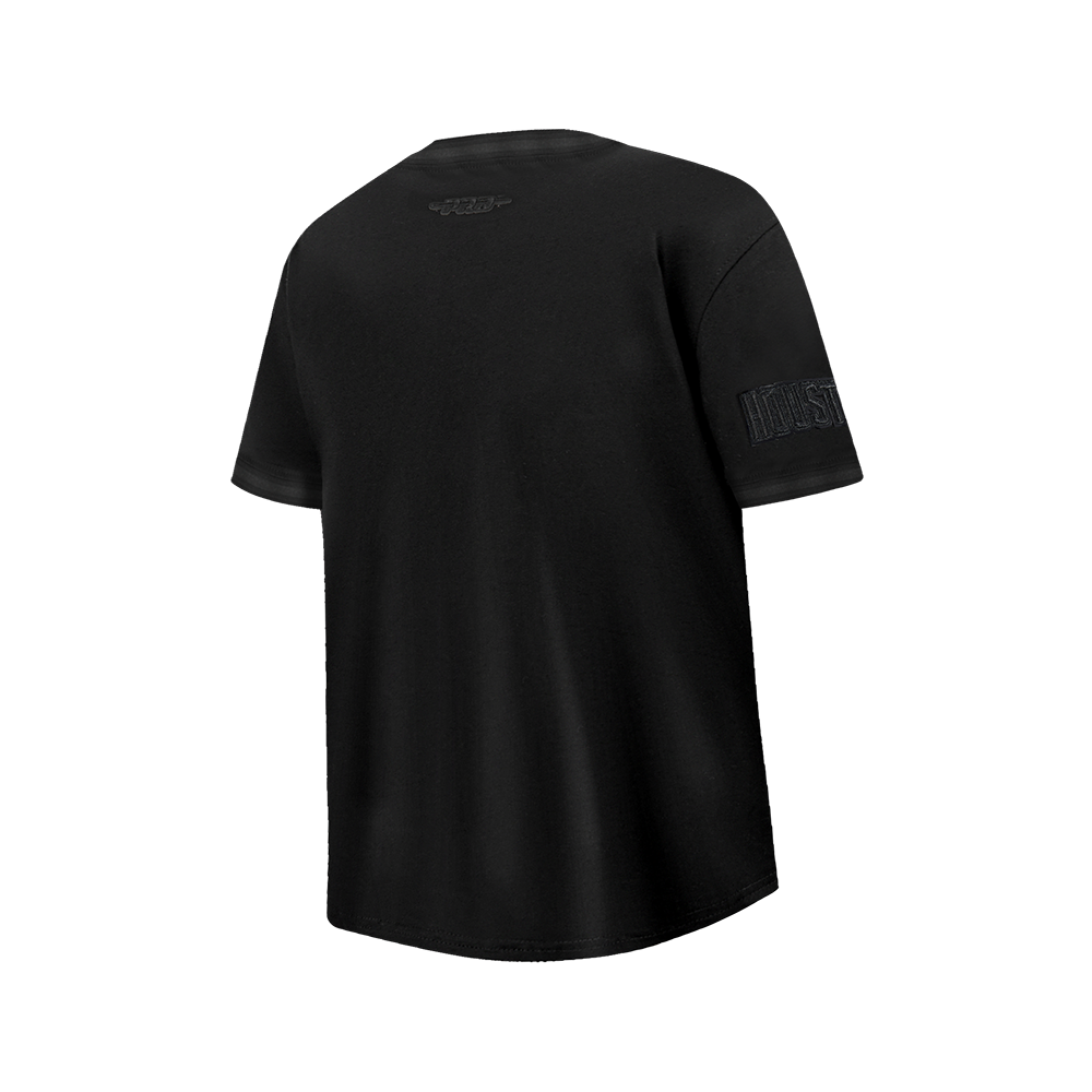 NBA HOUSTON ROCKETS TRIPLE BLACK BIG BOY'S SS STRIPED RIB TEE (JET BLACK)