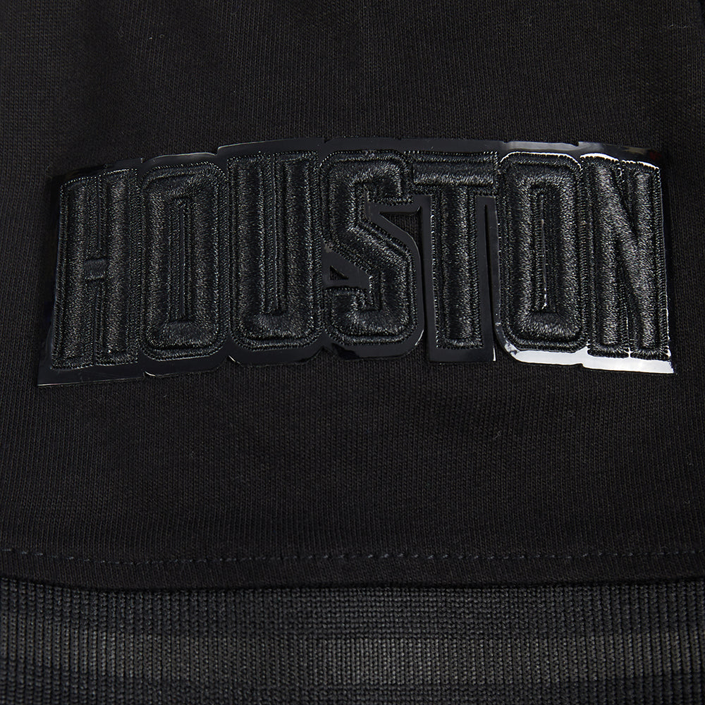 NBA HOUSTON ROCKETS TRIPLE BLACK BIG BOY'S SS STRIPED RIB TEE (JET BLACK)