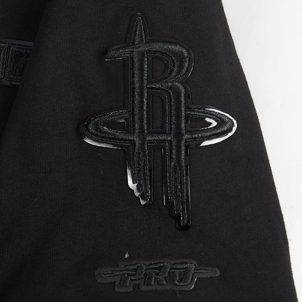 NBA HOUSTON ROCKETS TRIPLE BLACK BIG BOY'S SS STRIPED RIB TEE (JET BLACK)