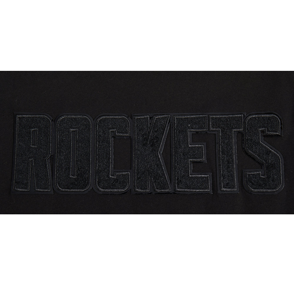 NBA HOUSTON ROCKETS TRIPLE BLACK BIG BOY'S SS STRIPED RIB TEE (JET BLACK)
