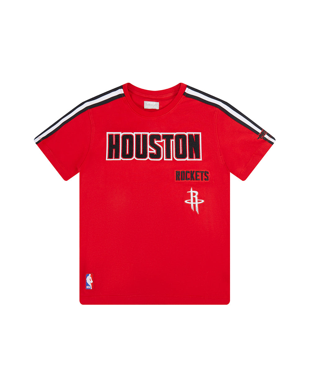 NBA HOUSTON ROCKETS RETRO CLASSIC BIG BOY'S SHORT SLEEVE TAPING TEE (RED/BLACK)