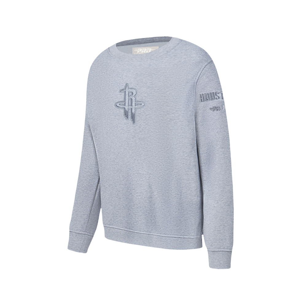 NBA HOUSTON ROCKETS NEUTRAL BIG BOY'S FLC CREWNECK (DARK HEATHER GRAY)