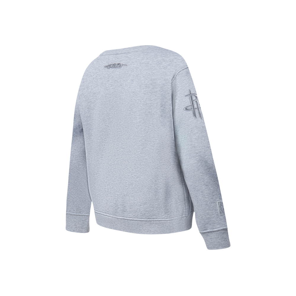 NBA HOUSTON ROCKETS NEUTRAL BIG BOY'S FLC CREWNECK (DARK HEATHER GRAY)